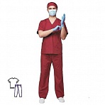 Костюм хирурга универсальный м05-КБР бордовый (размер 52-54, рост 170-176)