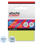Стикеры Attache Economy 38×51 мм неоновый желтый (1 блок, 100 листов)