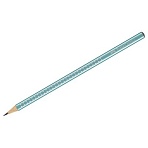 Карандаш ч/г Faber-Castell «Sparkle» В, трехгранный, заточен., голубой металлик