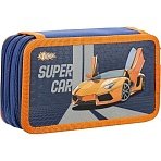 Пенал №1School Super car 3 отд., выборочный лак, 190×110 мм, ПКК 12