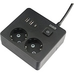 Удлинитель Power Cube, 2р,3USB, 3500 Вт, 16А,1.9 м, 3×1.0 черн. (PC-1B-2M)