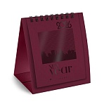 Календарь-домик настольный на гребне, 2026 г., BRAUBERG, 110×120 мм, БОРДОВЫЙ