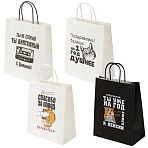 Пакет подарочный (1 штука) 26×13х32 см (L) «Funny Notes», ассорти, крафт, ЗОЛОТАЯ СКАЗКА