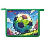 Папка для тетрадей ПИФАГОР А5, 1 отделение, пластик, на молнии, «Football match»