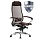 Кресло офисное МЕТТА «SU-B-8» хромткань-сеткасиденье мягкоесветло-серое