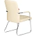 превью Конференц-кресло Комус Мебель (Easy Chair) 806 бежевое (экокожа, металл хромированный)