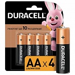 Батарейки Duracell AA/316/LR6, 1.5В, алкалиновые, 4 шт. в блистере
