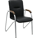 Конференц-кресло UA_EChair SAMBA Silver к/з черн./орех (V-4 1.031)