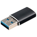 Переходник USB 3.1 AM/Type-C (F), CABLEXPERT 5 Гбит/с, QC3.0, металлический корпус, Pro, черный