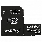 Карта памяти SmartBuy microSD 32GB Class 10+адаптер
