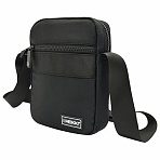 Сумка на плечо HEIKKI COMPACT (ХЕЙКИ) с карманом, черная, 20×16х5 см