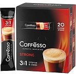 Кофе порционный растворимый Coffesso Strong 3в1 20 пакетиков по 15 г