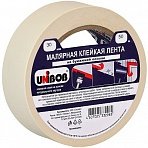 Клейкая лента малярная Unibob белая 30 мм х 50 м (бумажная, легкоудаляемая)