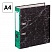 превью Папка-регистратор OfficeSpace 70мм, мрамор, черная, зеленый корешок, нижний метал. кант