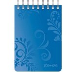 Блокнот Комус Русская серия, А7.50л, евроспираль, синий, клетка, 