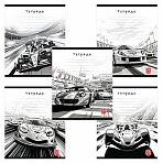 Тетрадь 12 л. ПЗБМ, клетка, выборочный лак, «Гран-при» (микс в спайке)