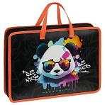 Папка с ручками А4 ArtSpace «The Colored Panda», пластик, на молнии, 70мм