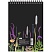 превью Блокнот А5 60л Attache Nature Black flowers клет,65г,100%, греб, карт, ВД-лак