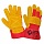 Перчатки спилковые комбинированные ДИГГЕР, усиленные, размер 10.5 (XL), желтые/красные