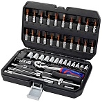 Набор инструментов 46предметов (метрические головки 1/4), WP202540