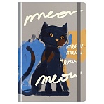 Ежедневник недатированный А5, 128л., 7БЦ «Meow-meow», soft-touch ламинация, на резинке