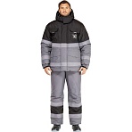 Костюм рабочий зимний мужской з50-КПК СОП сер/черн р.56-58/182-189