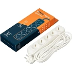 Удлинитель BigTech UTD-510-5-W (5р/5м/10А/2.2кВт/1мм2/белый)