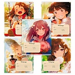 Тетрадь 18 л. ЮНЛАНДИЯ, клетка, обложка картон, GIRLS