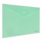 Папка-конверт с кнопкой BRAUBERG «Pastel»А4матовая непрозрачнаямятнаяПРОЧНАЯ 0.2 мм272883