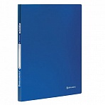 Папка с боковым металлическим прижимом BRAUBERG стандарт, синяя, до 100 листов, 0,6 мм