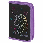 Пенал BRAUBERG с наполнением, 1 отделение, 1 откидная планка, 24 предмета, 21×14 см, «Radiant unicorn»