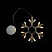 превью Световая фигура на присоске ЗОЛОТАЯ СКАЗКА «Снежинка», 12 LED, на батарейках, теплый белый