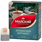 Чай МАЙСКИЙ «Ароматный бергамот» черный цейлонский байховый, 100 пакетиков по 1.5 г