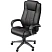 превью Кресло для руководителя Комус Мебель (Easy Chair) 604 чёрное (рециклированная кожа с компаньоном, пластик)
