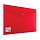 Папка-конверт с кнопкой BRAUBERG, А4, прозрачная, плотная, красная, до 100 листов, 0,18 мм