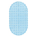 Коврик для ванны противоскользящий 68×39см, «Молекулы», овальный, голубой, ПВХ, PRIMILA