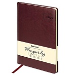 Ежедневник датированный 2026 БОЛЬШОЙ ФОРМАТ 210×297 мм, А4, BRAUBERG «Imperial», под кожу, бордо