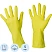 превью Перчатки Luscan резиновые латекс хлопковое напыление желтые р M (5 пар/уп)