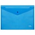 превью Папка-конверт на кнопке СТАММ А4, 180мкм, пластик, прозрачная, синяя