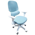 Кресло детское с поясничной поддержкой BRABIX KIDS «MG-225», сетка/ткань TW, голубое