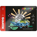 Карандаши цветные Kores Kolores 3-гран 3мм 50 цв/наб в металл. коробке 93351