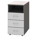 Тумба приставная Стратегия (серый/темно-серый, 422×600×735 мм, 3 ящика)