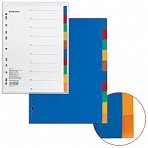 Разделитель пластиковый ERICH KRAUSE "Divider colored" для папок А4, по цветам, 10 цветов, с оглавлением