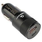 Зарядное устройство автомобильное CABLEXPERT 38 Вт, 3 А, QC3.0/PD, 1 х USB, 1 х Type-C