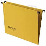 Подвесные папки картонные BRAUBERG, комплект 10 шт., 315х245 мм, до 80 л., А4, желтые, 230 г/м2, табуляторы