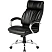 превью Кресло для руководителя Комус Мебель (Easy Chair) 516 чёрное (рециклированная кожа с компаньоном, металл хромированный)