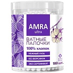 Ватные палочки 100 шт., AMRA, пластиковый стакан
