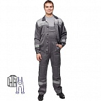 Костюм рабочий летний мужской л22-КПК с СОП темно-серый/светло-серый (размер 44-46, рост 158-164)
