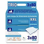 Салфетки влажные для ухода за лежачими больными и интимной гигиены 3×80 шт, WHITE WHA