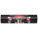 Мешки для мусора 240 л, ПРОЧНЫЕ черные, в рулоне 10 шт., ПВД 60 мкм, 2-х слойные, 100×130 см, «БРОНЯ»